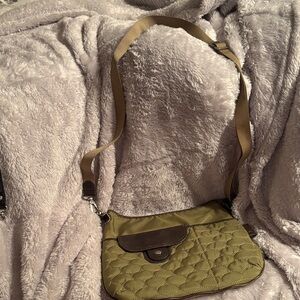 Chic Olive Quilted Crossbody Bag